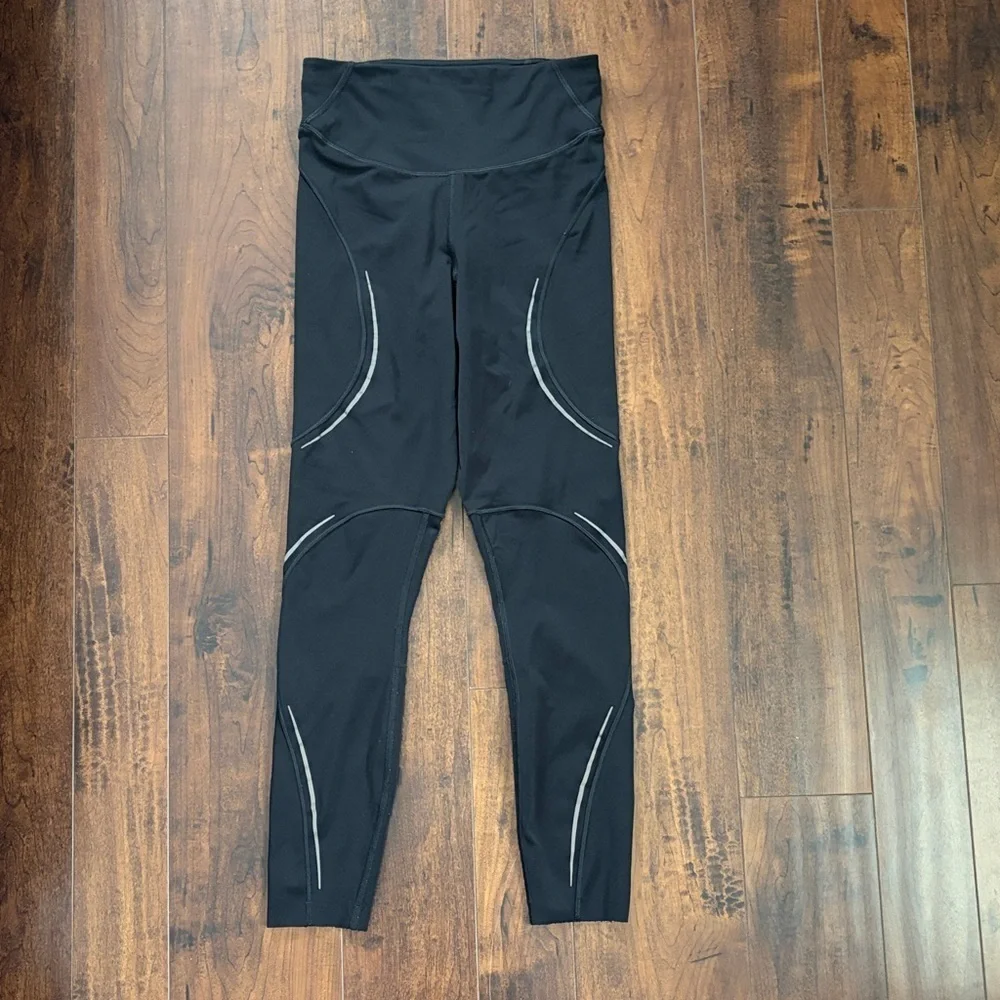 lululemon athletica Black Leggings with Reflective Stripes